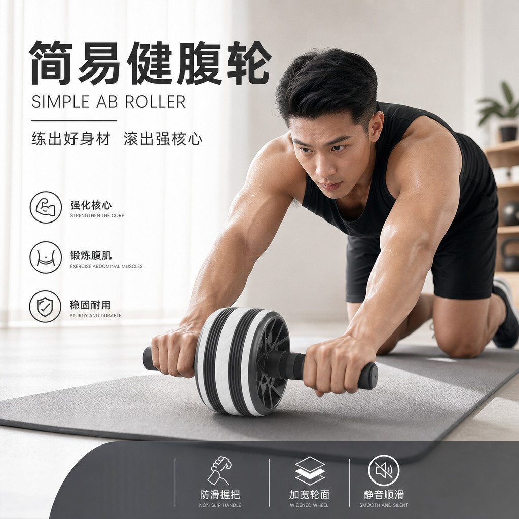 加宽轮单轮健腹肌家用静