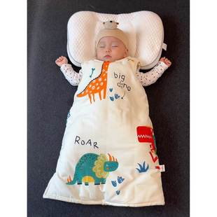 婴儿睡袋小月龄宝宝冬加厚夹棉睡袍防踢防惊跳纯棉a类儿童家居服