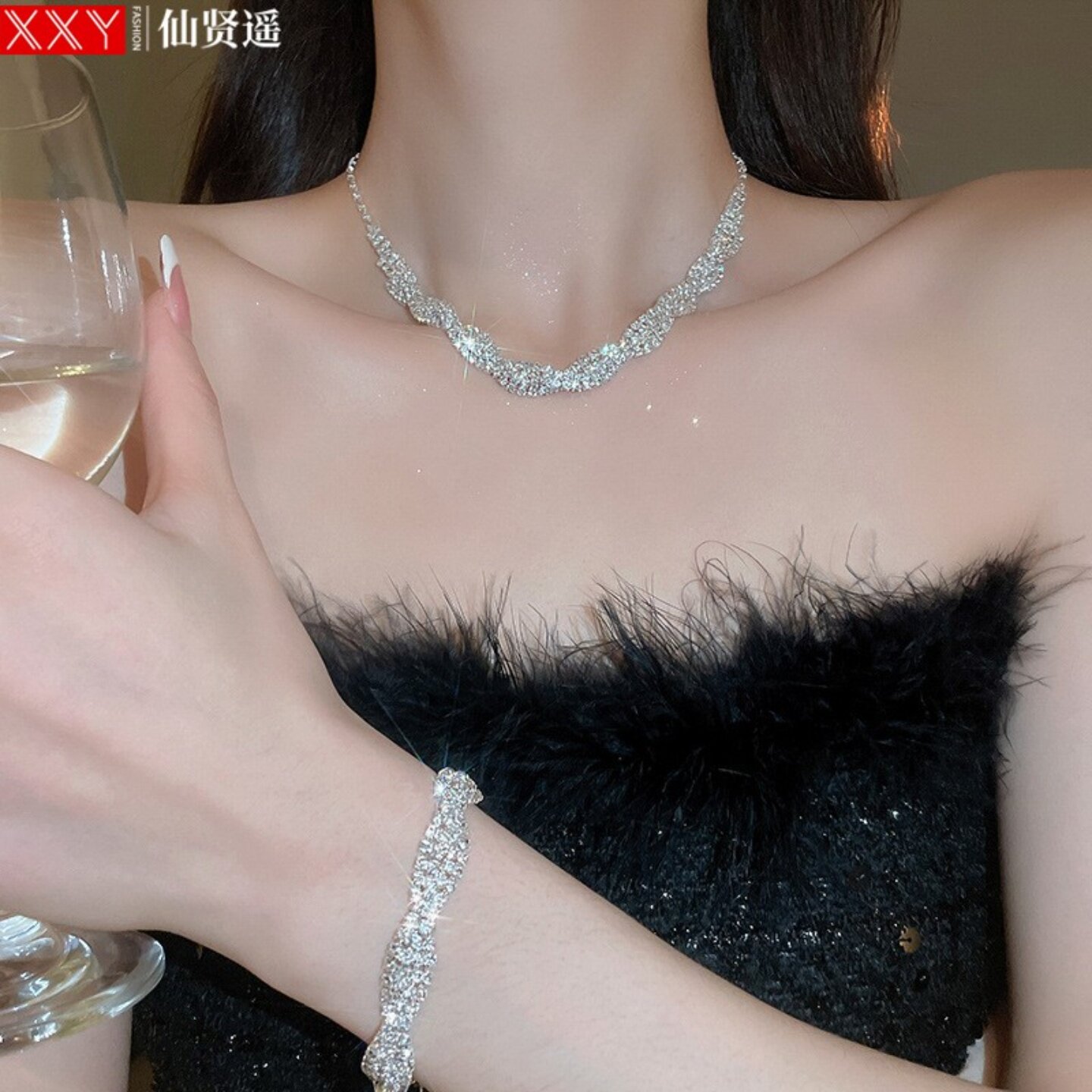 新娘婚礼三件套首饰欧美夸张镶钻