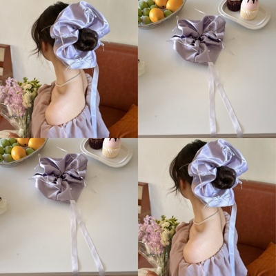 仙贤遥蝴蝶结珍珠飘带超大号发圈