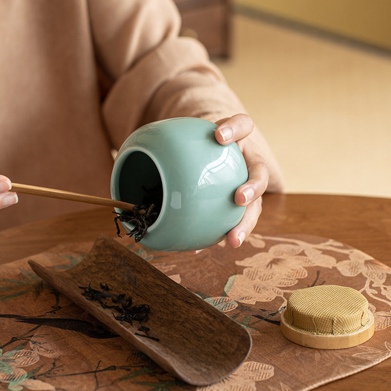 包釉小号茶叶罐家用密封罐陶瓷复古小茶罐茶叶储存罐日式新中式