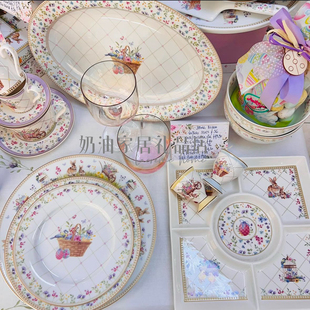 easylife英国兔子系列餐具套装盘子碟子餐盘蛋糕盘分餐盘釉下彩