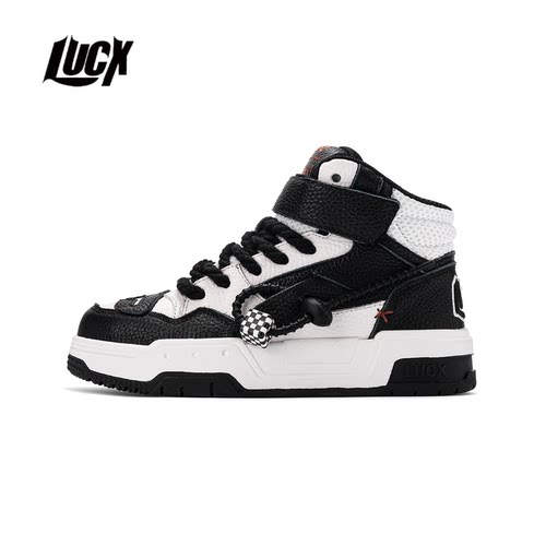 Lucx转运鞋百搭情侣男女同款2025秋冬季新款黑白熊猫高帮厚底板鞋