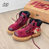 百搭男女同款 Lucx冬季 潮流耐磨工装 鞋 新款 复古厚底增高马丁靴时尚