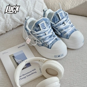 简约厚底鞋 Lucx面包鞋 子 牛仔蓝配送经典 百搭情侣板鞋 2025冬季 新款