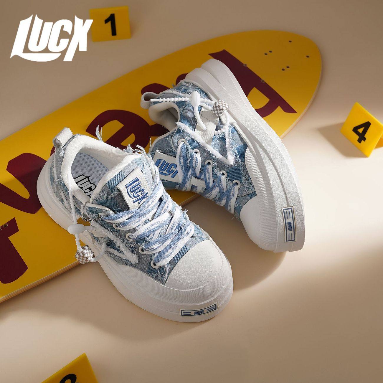 Lucx面包鞋2025冬季牛仔蓝经典复古情侣款板鞋时尚百搭厚底增高鞋,流行男鞋,时尚休闲鞋,淘宝优惠券,粉丝福利购,淘宝优惠卷