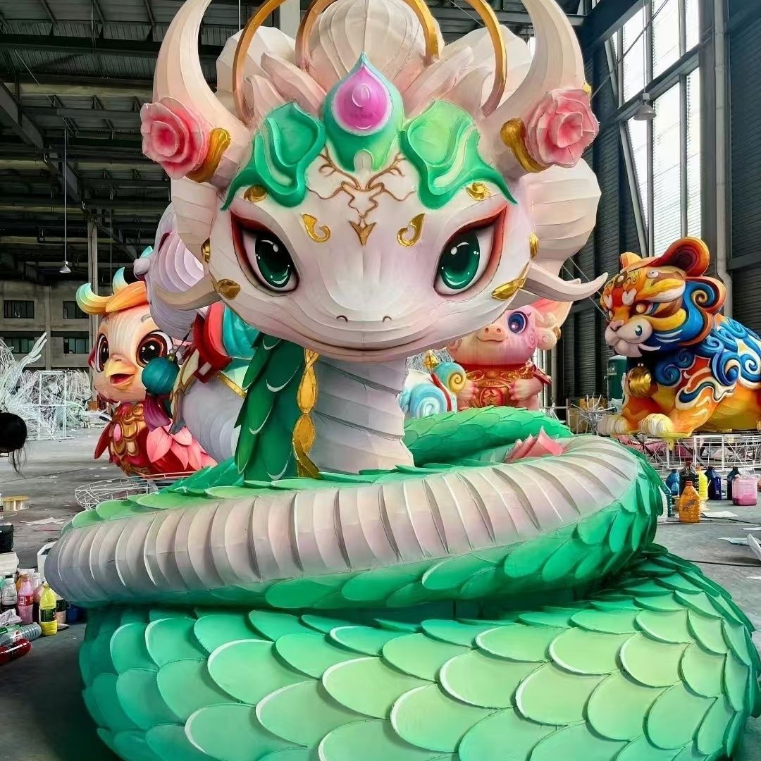 户外大型节日花灯古风蛇年春节元宵节非遗景区灯笼彩灯展造型定制