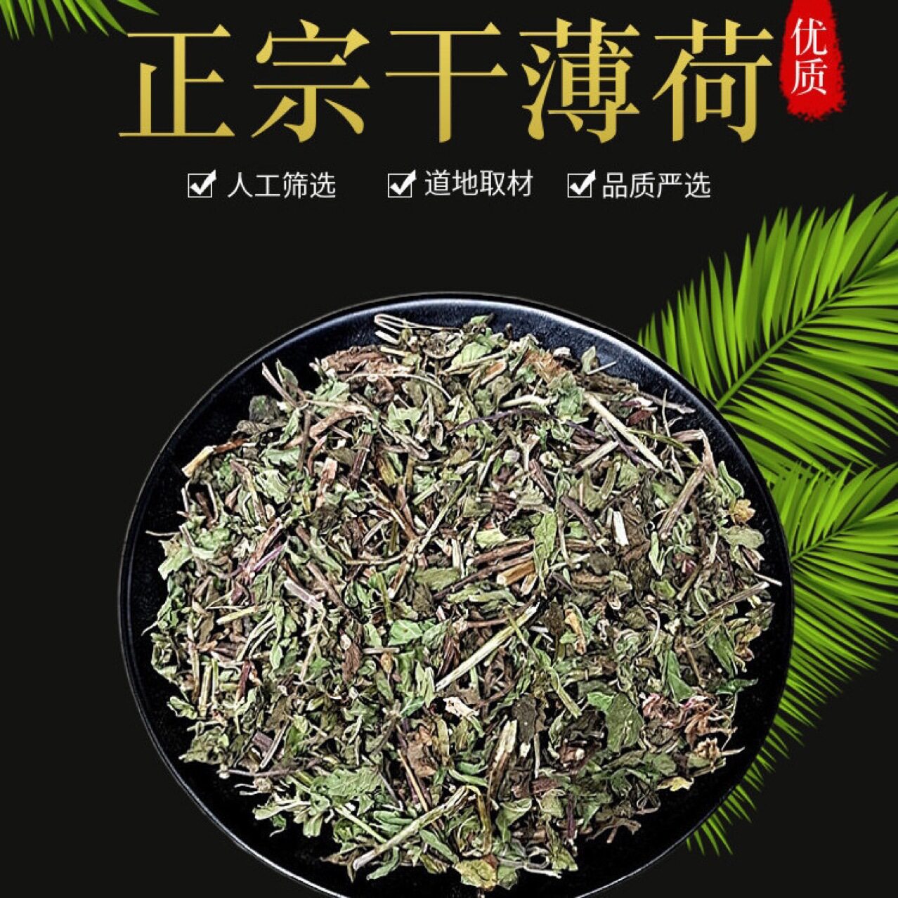 薄荷叶带杆无硫干货中草调味料泡茶水泡澡材新货