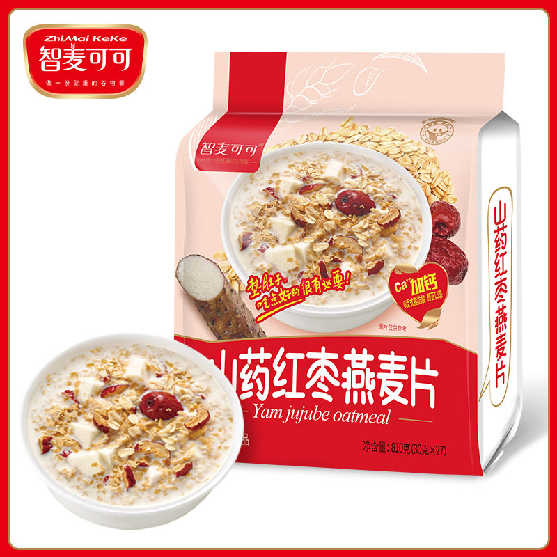 厂家智麦可可山药红枣燕麦片810g营养代餐麦片早餐冲饮袋装