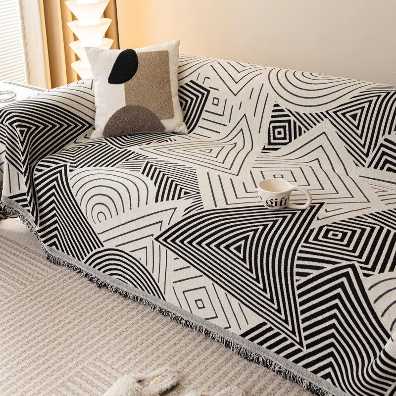 ins全盖线条沙发巾垫子套罩四季通用沙发盖布盖毯2025秋冬季新款,居家布艺,沙发垫,淘宝优惠券,粉丝福利购,淘宝优惠卷