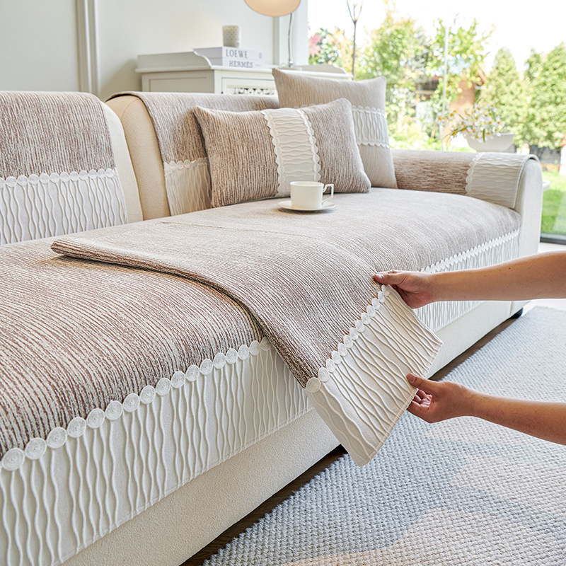 轻奢高级感雪尼尔沙发垫新款2025四季通用防滑皮沙发专用套罩盖布,居家布艺,沙发垫,淘宝优惠券,粉丝福利购,淘宝优惠卷