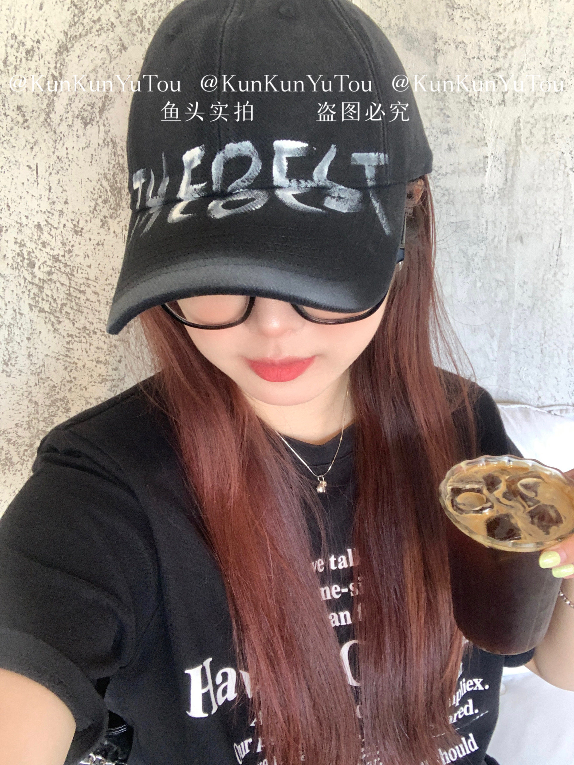 困困鱼头 涂鸦印花字母THEBEST软顶棒球帽美式街头百搭显脸小帽子