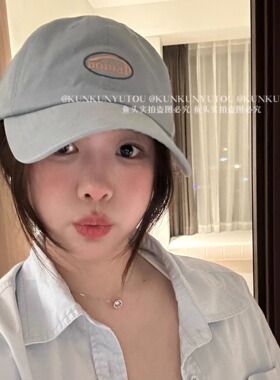 困困鱼头 撞色nomal字母刺绣软顶棒球帽百搭甜酷元气少女心鸭舌帽