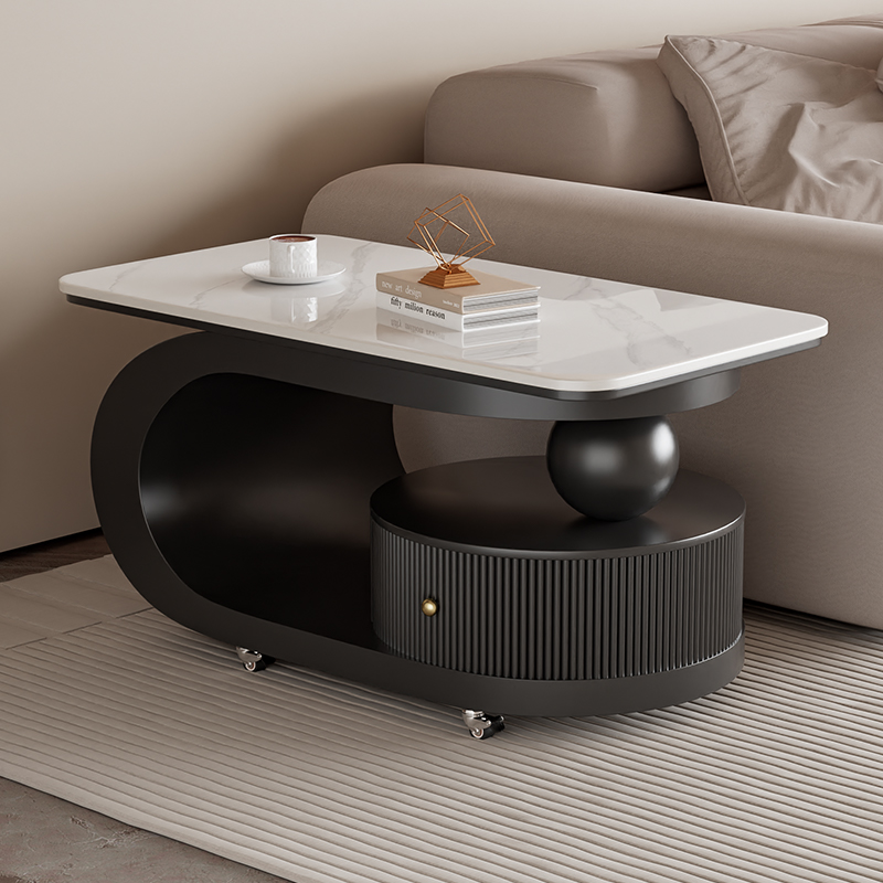 小户型边几客厅2025新款轻奢高级感移动家用小桌子可移动岩板茶几