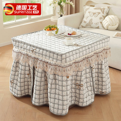 德国新款烤火罩电炉罩套加厚桌布正方形电暖桌套布电炉罩烤火炉用