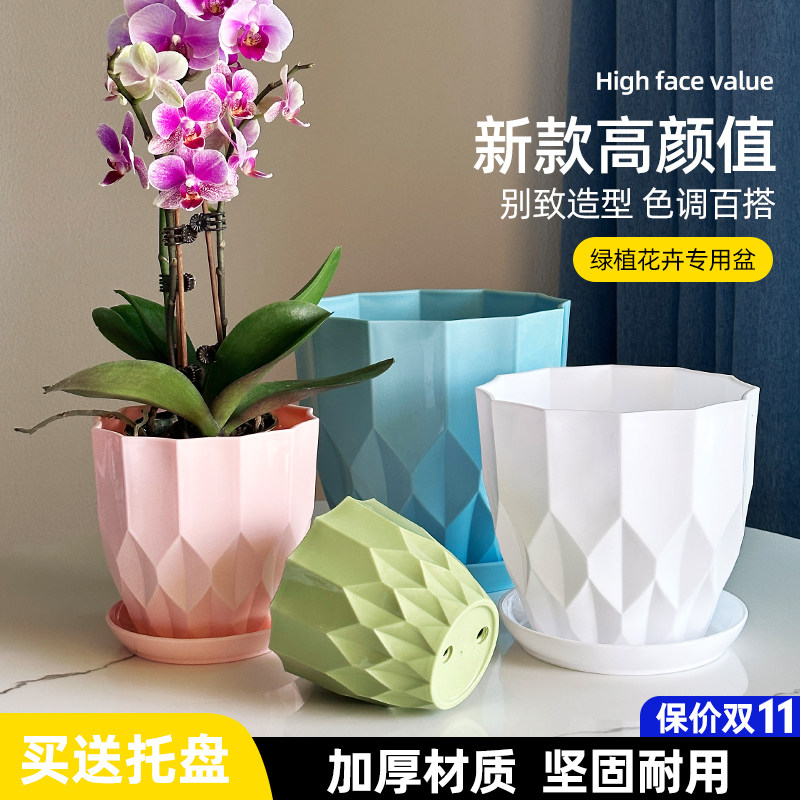 2025年新款花盆轻奢高级感家用树脂塑料黄金葛多肉虎皮兰精致小花