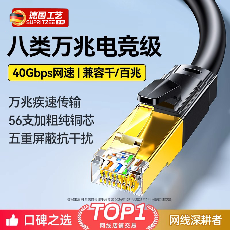 德国网线千兆家用电竞八类万兆超