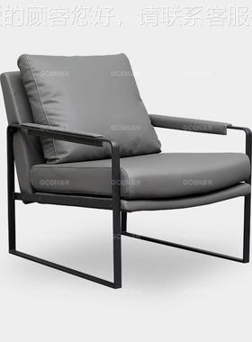 欧风格单人沙发客厅北inGS9081s懒人沙发创意轻沙奢风发皮质闲椅