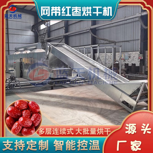 红枣网带烘干机 网带式新疆大枣椰枣干燥机 生物质颗粒枣子风干机