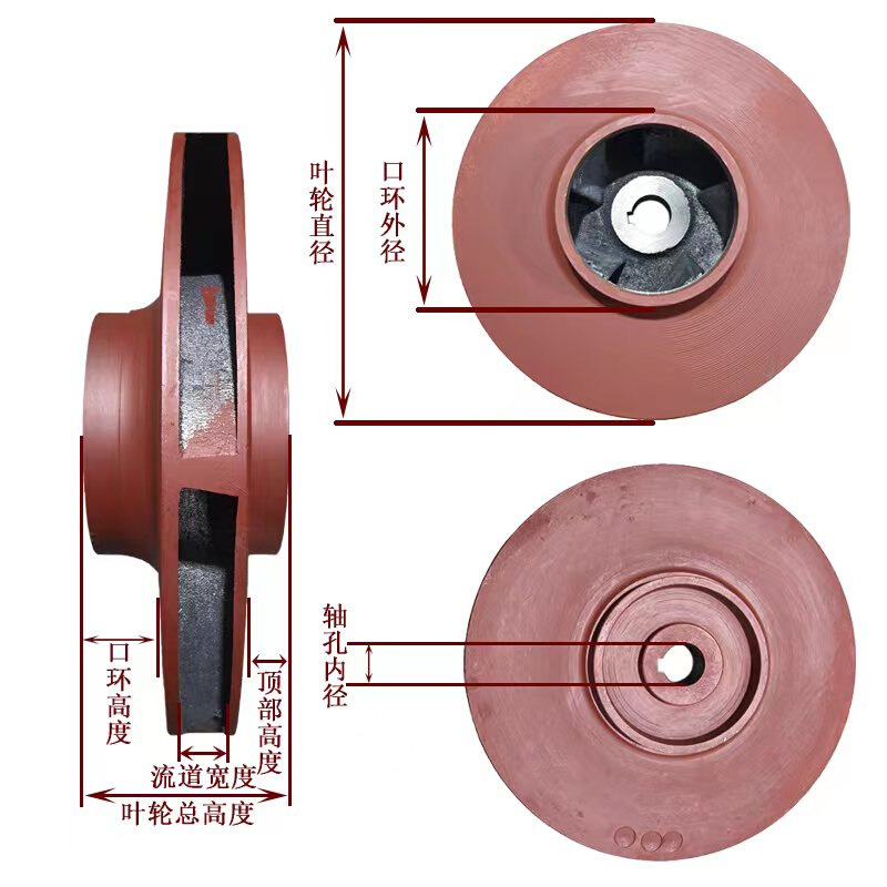 叶轮大全ISG水泵配件消防泵排污泵管道泵离心泵304不锈钢铸铁叶轮