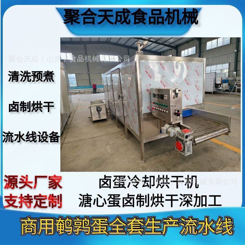 大型溏心蛋卤蛋预煮卤制烘烤线商用鹌鹑蛋剥壳蒸煮杀菌流水线设备