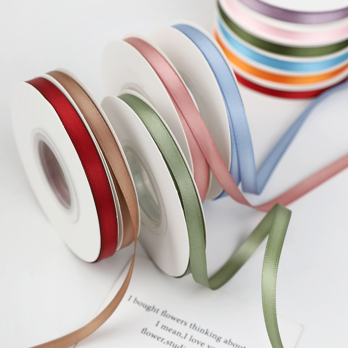 0.6cm双面加密丝带头饰礼物编发