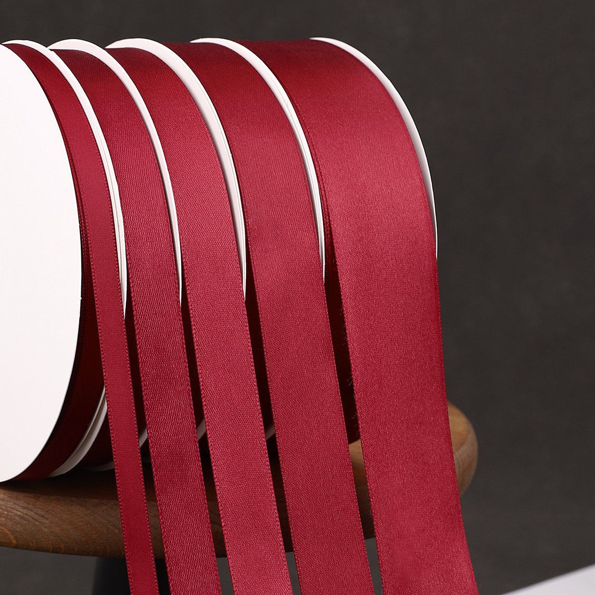 圣诞新年酒红色丝带花束装饰彩带鲜花包装缎带结婚红丝带蛋糕绸带