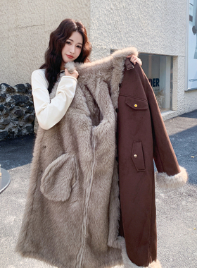 【首发新品】美拉德长款毛毛外套2C115-2373-P235-K348