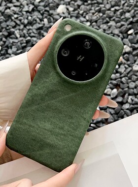 高级感复古墨绿色适用oppofindx9pro手机壳牛仔布纹防指纹x8ultra保护壳半包边散热小众x8s+简约潮款耐脏耐用