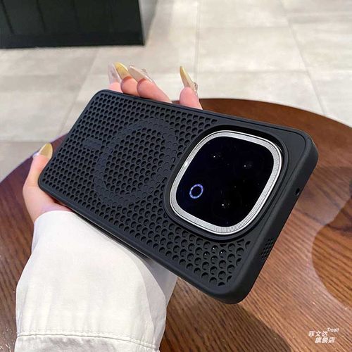 ins网红洞洞网孔透气适用iqoo15手机壳新款大孔游戏散热iq0012侧边防滑iqooz9turbo蜂窝neo10pro软边硬外壳男