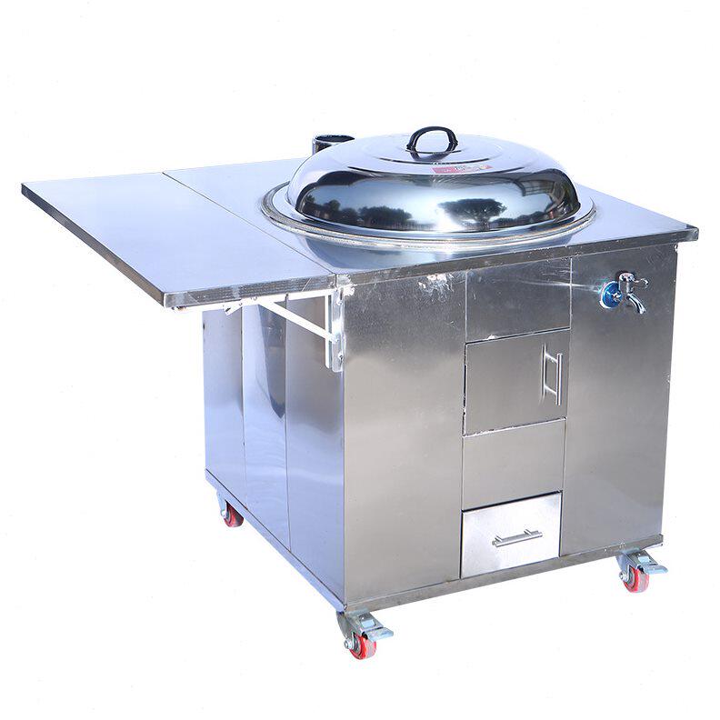 新款带折板节能柴火灶不锈钢水箱移动炉灶易清洁户外土灶