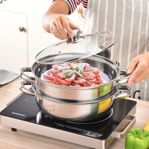 Double thickened stainless steel steamer home steamer pot