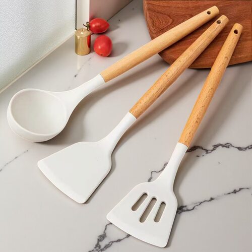 Frying spatula ladle soup spoon silicone kitchenware set