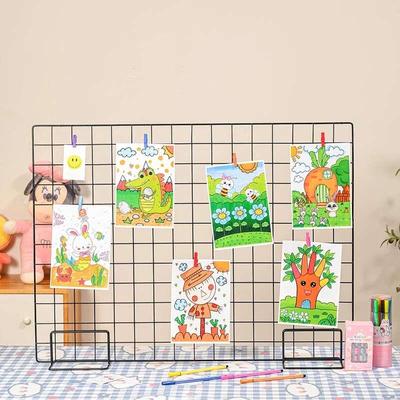 网格展示架底座幼儿园美工区作品环创桌面立架摆摊网片饰品格子网