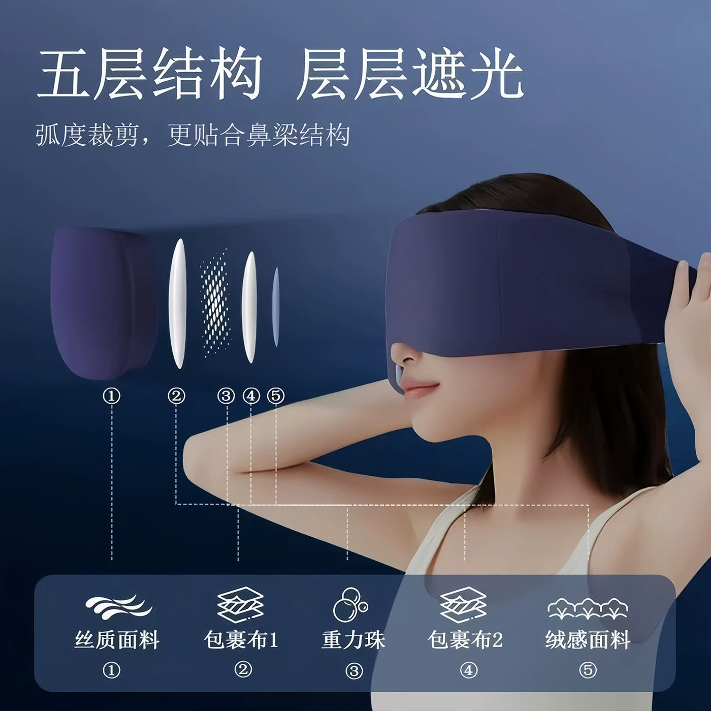 重力护眼罩强遮光睡眠男