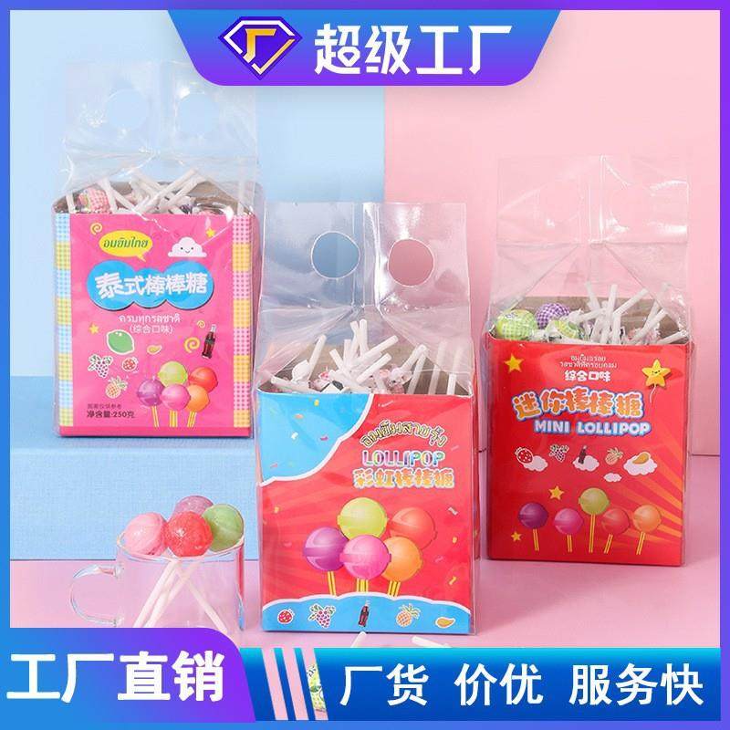 泰式mini迷你棒棒糖混合水果味硬糖白桃糖果250g休闲零食厂家