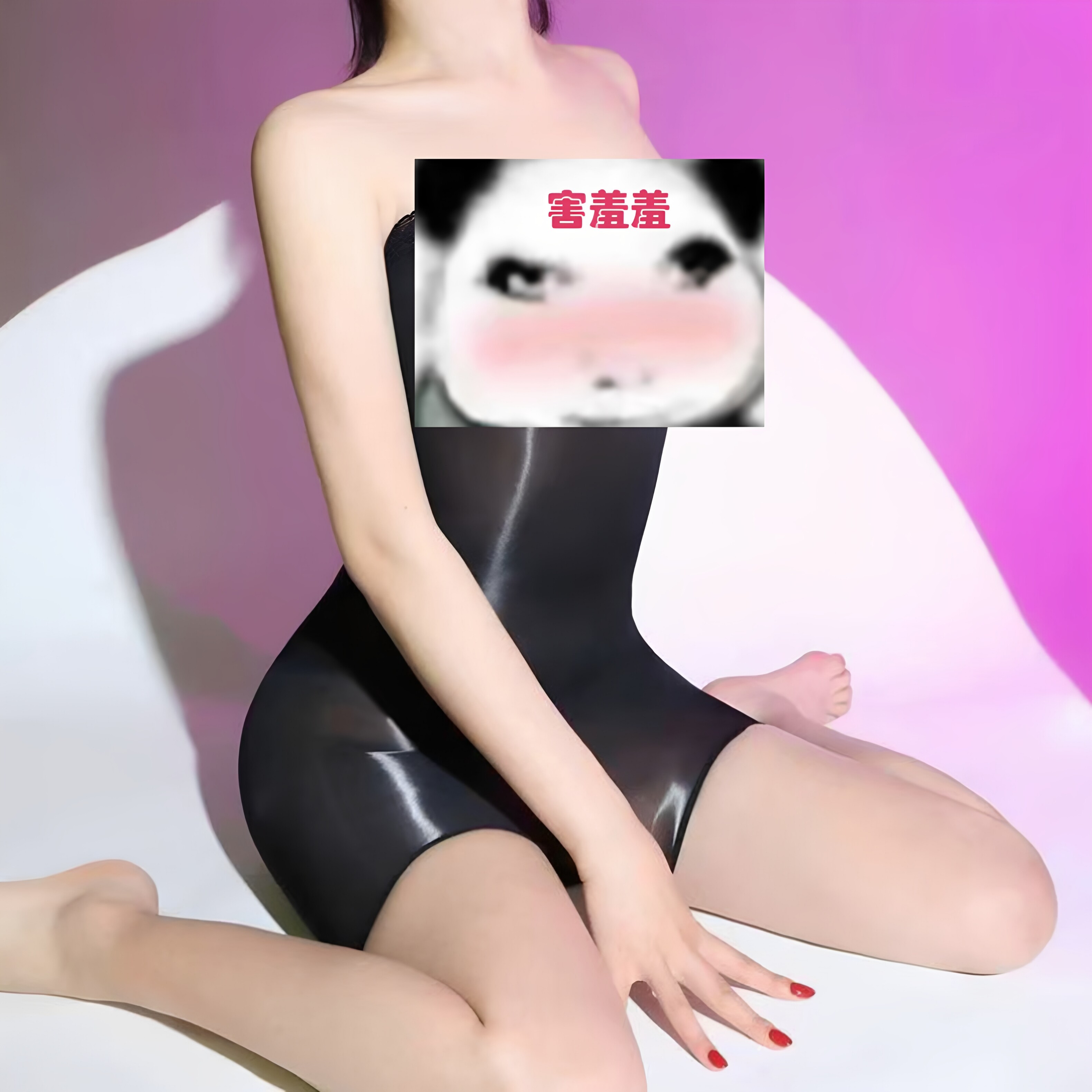 5D超薄油亮丝袜抹胸紧身半身