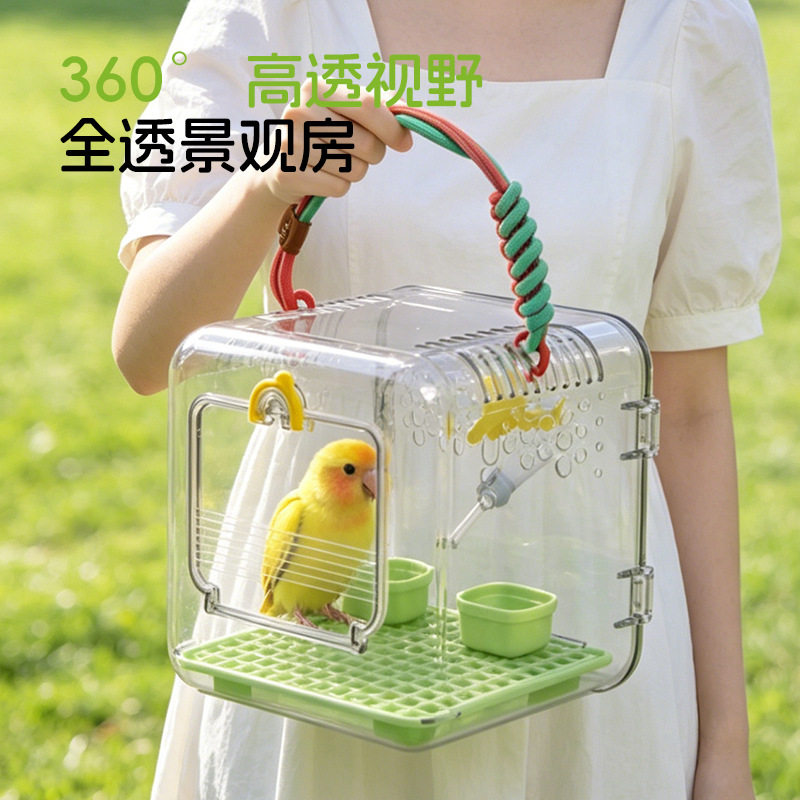 车载鹦鹉站架全景可视压克力