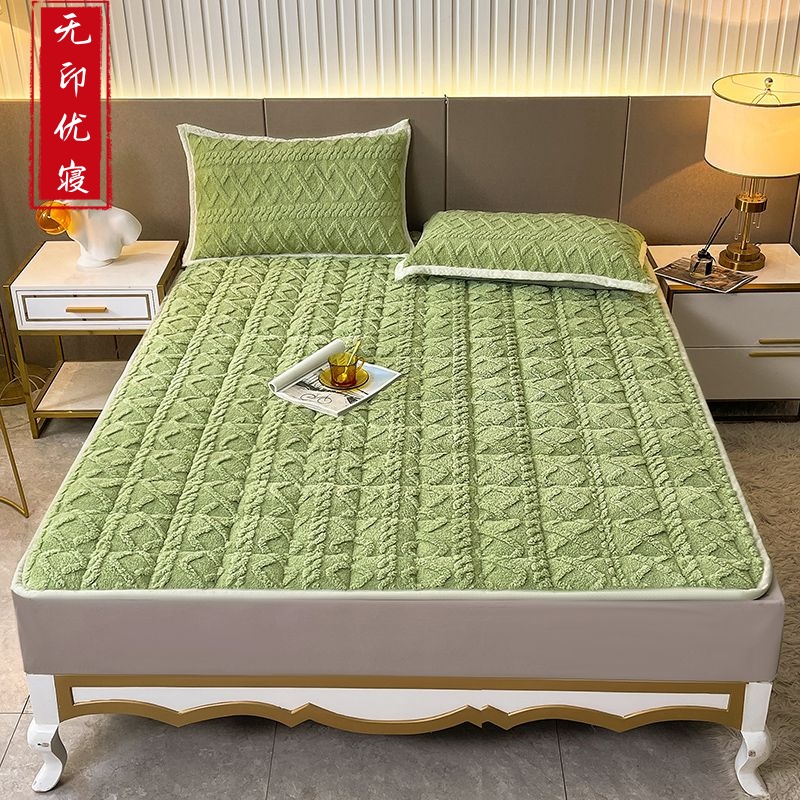 J冬季牛奶绒床褥 加厚保暖塔芙绒床垫单件学生宿舍专用单人软垫子
