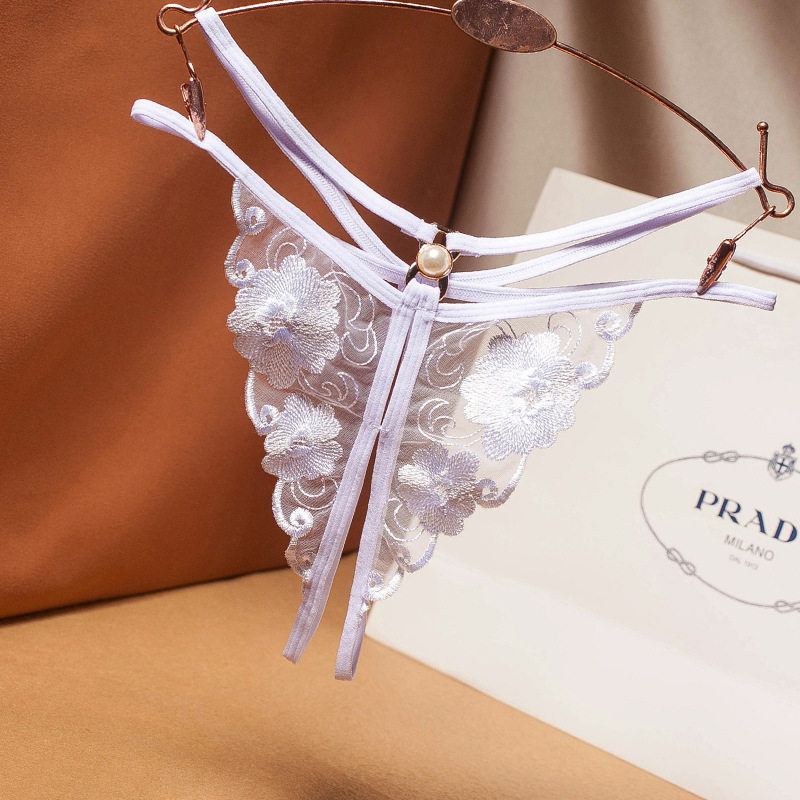 开挡内裤女蕾丝性感火辣迷人少女薄无痕透气可爱蝴蝶结开裆三角裤