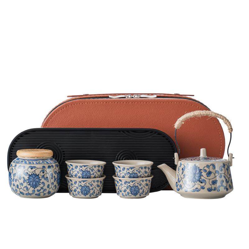 便携式旅行茶具套装户外泡茶壶陶瓷茶杯快客杯一壶四杯商务伴手礼
