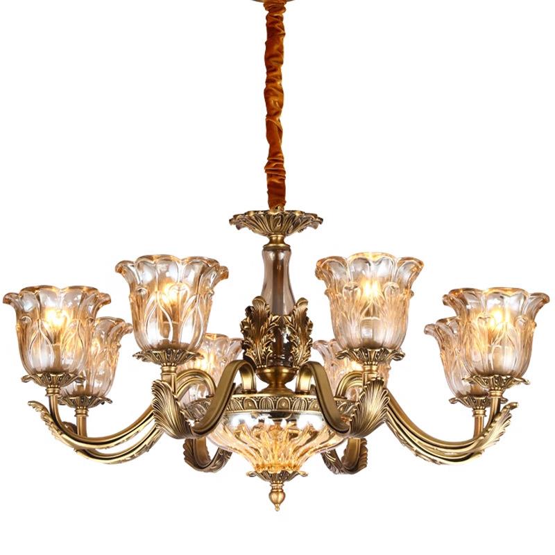 新品美式典复古别墅经灯全铜客厅灯具欧大气餐厅式灯吊893卧室吊