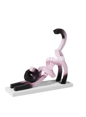 欧美创意卡通线条抽象猫咪动物摆件家居桌面样板房间软装饰品