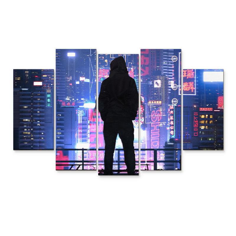 赛博朋克挂画网咖酒吧背景墙面装饰卧室墙壁画电竞酒店房间装饰画