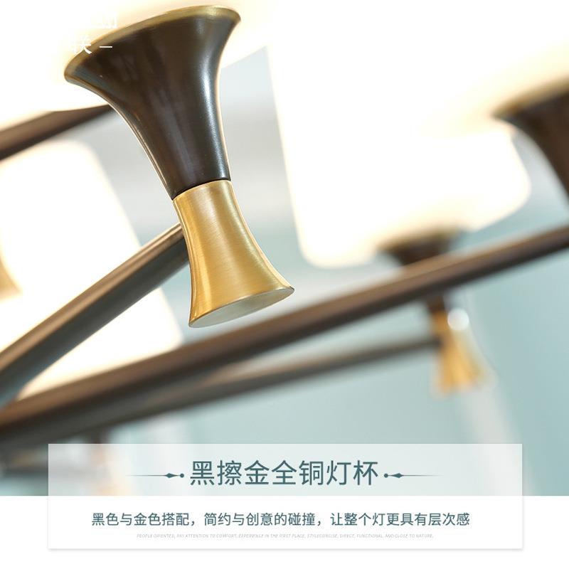 全铜吊灯复古客厅灯黑色铜灯美式约简室餐厅卧吊灯北欧大灯气具