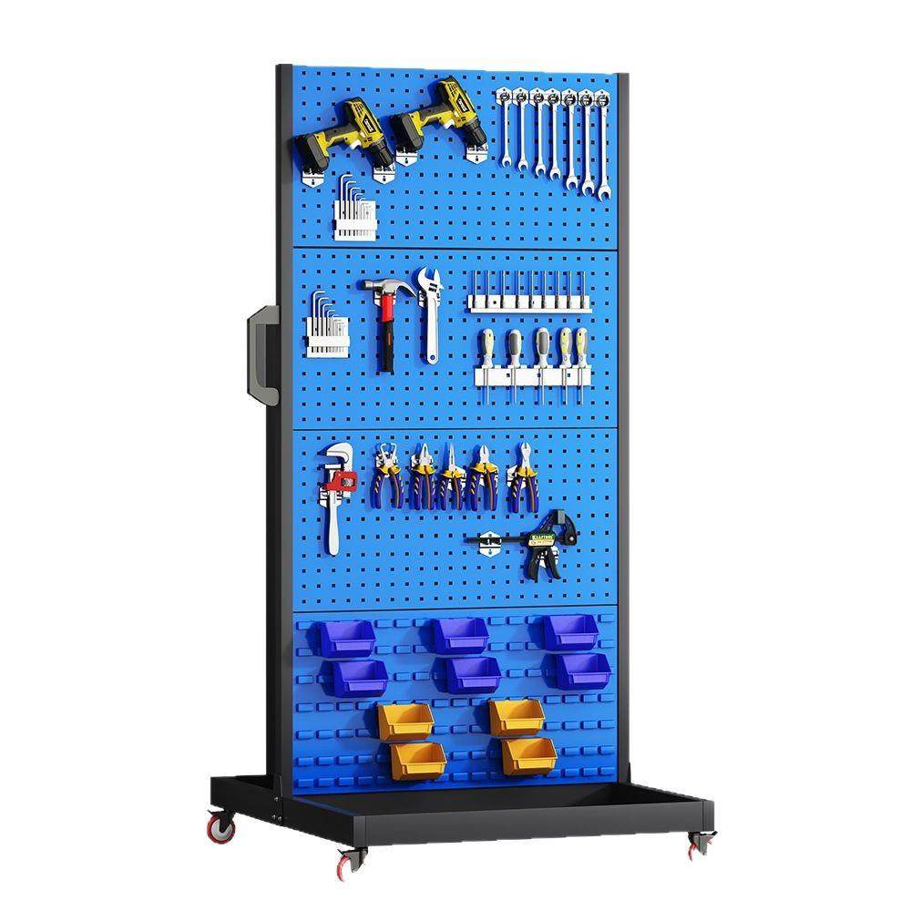 方孔挂板多功能单双面工具架汽车车间可移动物料架五金工具摆放架