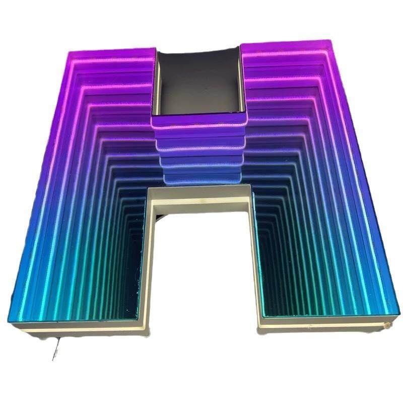 3D炫彩深渊发光字网红酒吧KTV背景墙户外门头招牌千层镜立体景观