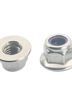 304不锈钢尼龙螺母蓝尼不带齿DIN6926非金属嵌件锁紧六角法兰螺母