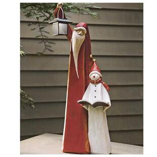 圣诞老人雪人树脂工艺品圣诞节摆件花园场景布置庭院装饰品