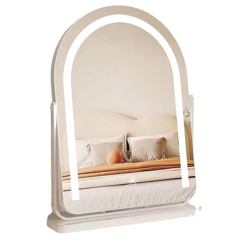 高级感智能大号化妆镜台式桌面美妆镜led灯家用梳妆台补光充电镜